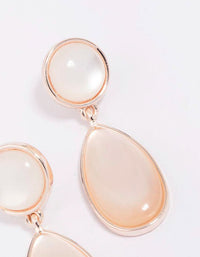 Rose Gold Double Cat Eye Drop Earrings - link has visual effect only