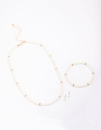 Rose Gold Pearl Matching Jewellery Set - link has visual effect only