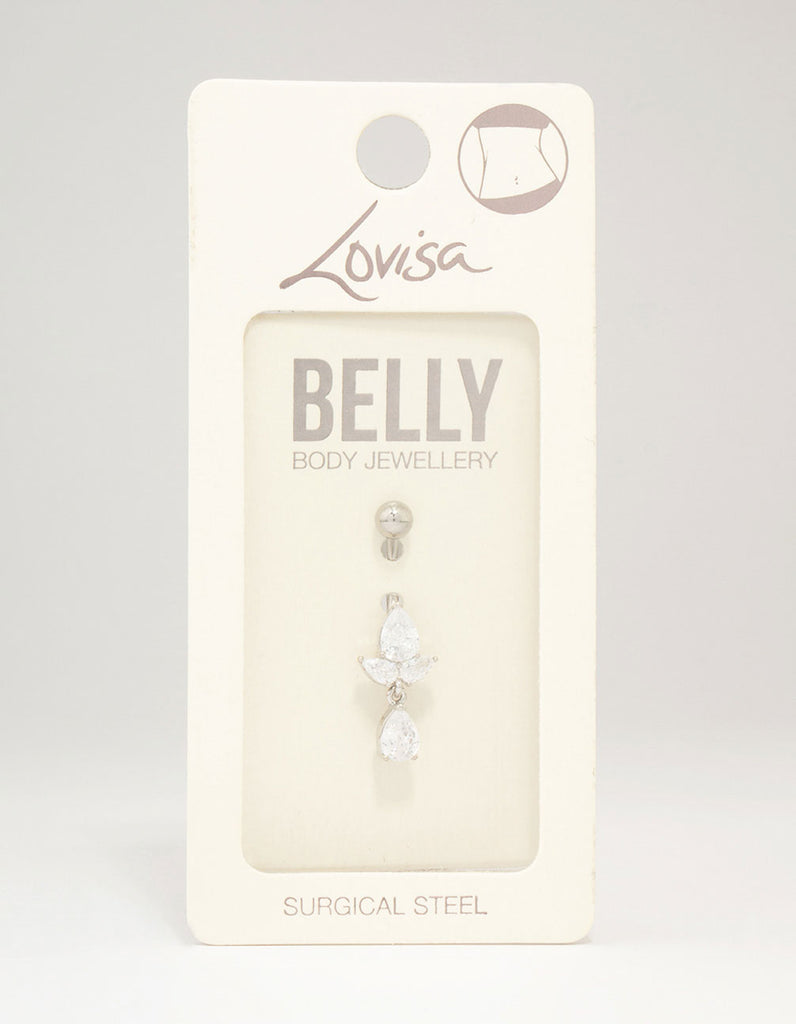 Surgical Steel Pear-Shape Drop Belly Piercing - Lovisa