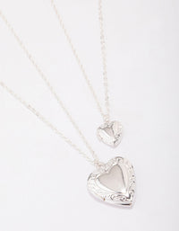 Silver Plated Ornate Heart Pendant Necklace Pack - link has visual effect only