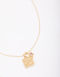 Gold Plated Moon Pendant Necklace - link has visual effect only