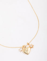 Gold Plated Heart Cubic Zirconia Pendant Necklace - link has visual effect only