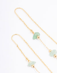 Gold Plated Semi-Precious Trio Stone Drop Earrings - link has visual effect only