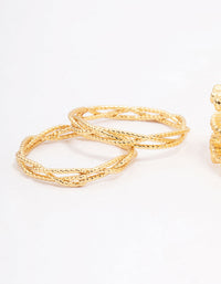 Gold Plated Trio Stone Woven Ring Pack - link has visual effect only