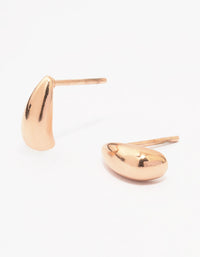 Rose Gold Plated Surgical Steel Mini Puffy Stud Earrings - link has visual effect only