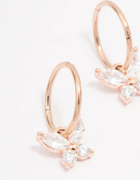 Rose Gold Plated Surgical Steel Butterfly Sleeper Hoop Earrings - link has visual effect only