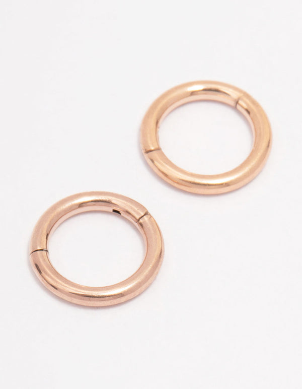 Rose Gold Plated Surgical Steel Sleeper Hoop Earrings 5mm