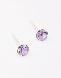 Sterling Silver Lilac Czech Crystal Small Stud Earrings - link has visual effect only