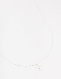 Sterling Silver Bow Pendant Necklace - link has visual effect only