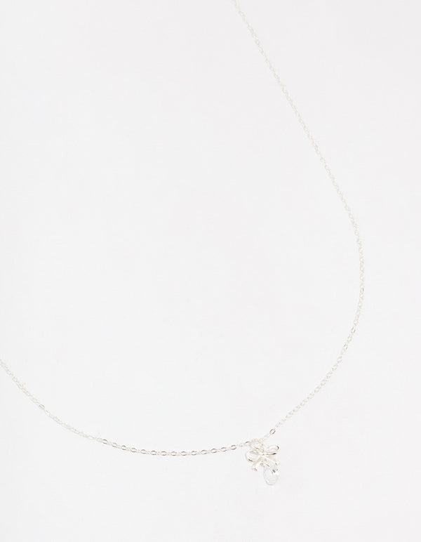 Sterling Silver Bow Pendant Necklace