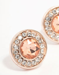 Rose Gold Halo Diamante Stud Earrings - link has visual effect only