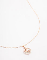 Rose Gold Diamante Halo Pendant Necklace - link has visual effect only