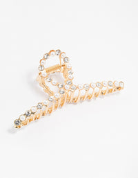 Gold Plated Diamante & Pearl Twisted Claw Clip - link has visual effect only