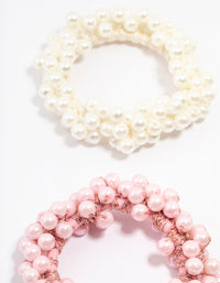 Beaded Pearl Cluster Hair Ties 3-Pack - link has visual effect only