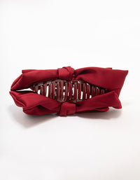 Red Fabric Large Bow Hair Claw Clip - link has visual effect only