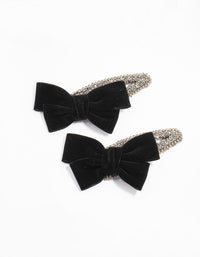 Mixed Beaded Velvet Bow Clips 2-Pack - link has visual effect only