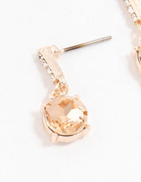 Rose Gold Cup Chain Circular Czech Crystal Drop Earrings - link has visual effect only