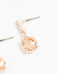 Rose Gold Cup Chain Circular Czech Crystal Drop Earrings - link has visual effect only