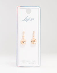 Rose Gold Cup Chain Circular Czech Crystal Drop Earrings - link has visual effect only