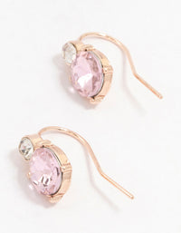 Rose Gold Multiple Czech Crystal Drop Earrings - link has visual effect only