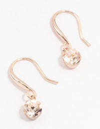 Rose Gold Basic Bohemia Czech Crystals Drop Earrings - link has visual effect only