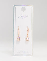 Rose Gold Basic Bohemia Czech Crystals Drop Earrings - link has visual effect only