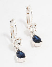 Silver Continental Pear Bohemia  Czech Crystals Drop Earrings - link has visual effect only