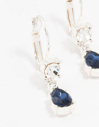 Silver Continental Pear Bohemia  Czech Crystals Drop Earrings - link has visual effect only