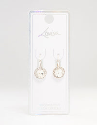 Silver  Continental  Bohemia Czech Crystal Halo Stud Earrings - link has visual effect only