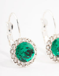 Continental Aqua Bohemia Czech Crystal Halo Silver Stud Earrings - link has visual effect only