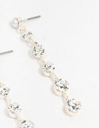 Silver Cascading Bohemia  Czech Crystal Drop Earrings - link has visual effect only