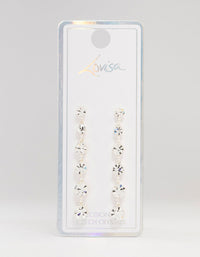 Silver Cascading Bohemia  Czech Crystal Drop Earrings - link has visual effect only