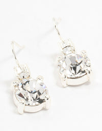 Large Silver Multiple Bohemia Czech Crystals Drop Earrings - link has visual effect only