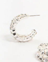 Silver Bohemia Czech  Crystals Double Strand Hoop Earrings - link has visual effect only