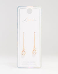 Gold Bohemia Czech Crystal Pear Thread Through Earrings - link has visual effect only