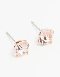 Rose Gold Circular Bohemia Czech Crystal Stud Earrings 7 MM - link has visual effect only