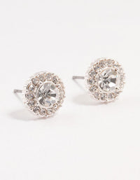 Halo Bohemia Czech Crystal Silver Stud Earrings - link has visual effect only