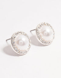 Silver Bohemia Czech Crystal Halo Stud Earrings - link has visual effect only