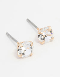 Gold Circular Bohemia Czech Crystal Stud Earrings - link has visual effect only