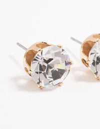 Bohemia Czech Crystal Gold Stud Earrings 10 MM - link has visual effect only