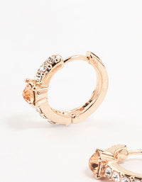 Rose Gold Circle Bohemia Czech Crystal Huggie Earrings - link has visual effect only