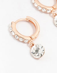 Rose Gold Bohemia  Czech Crystal Drop Huggie Earrings - link has visual effect only