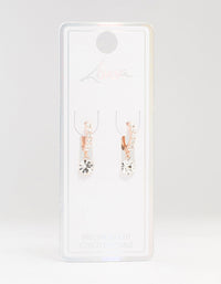 Rose Gold Bohemia  Czech Crystal Drop Huggie Earrings - link has visual effect only