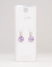 Large Purple Continental Bohemia Czech Crystal Drop Earrings - link has visual effect only