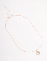 Rose Gold Marquise Bohemia  Czech Crystals  Flower Disc Necklace - link has visual effect only