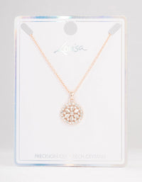 Rose Gold Marquise Bohemia  Czech Crystals  Flower Disc Necklace - link has visual effect only