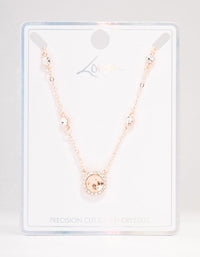 Rose Gold Halo Bohemia  Czech Crystal Necklace - link has visual effect only