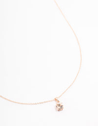 Rose Gold Solitaire Bohemia  Czech Crystal Necklace - link has visual effect only