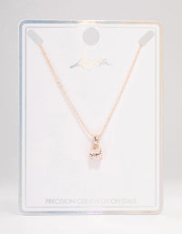 Rose Gold Solitaire Bohemia  Czech Crystal Necklace - link has visual effect only