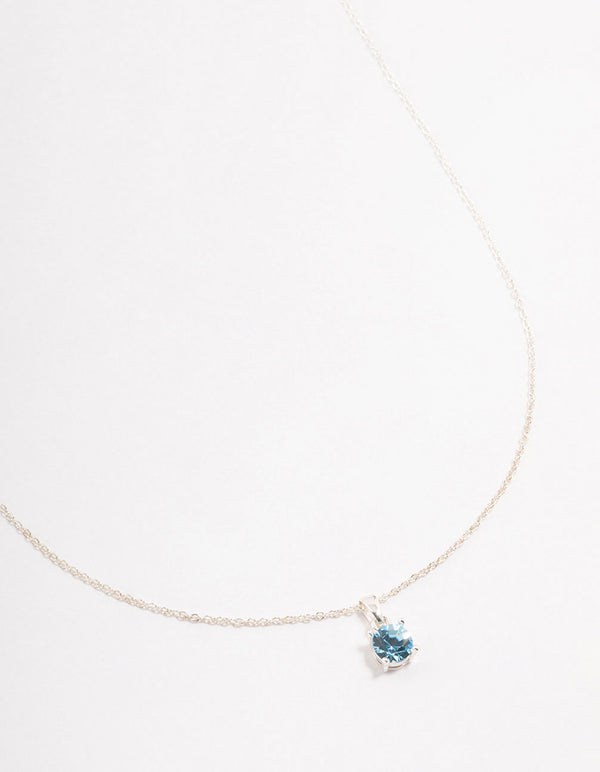 Silver Solitaire Czech Crystal Necklace